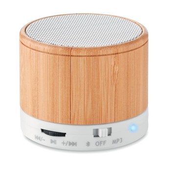 ROUND BAMBOO - Speaker wireless in bamboo Gadget.it