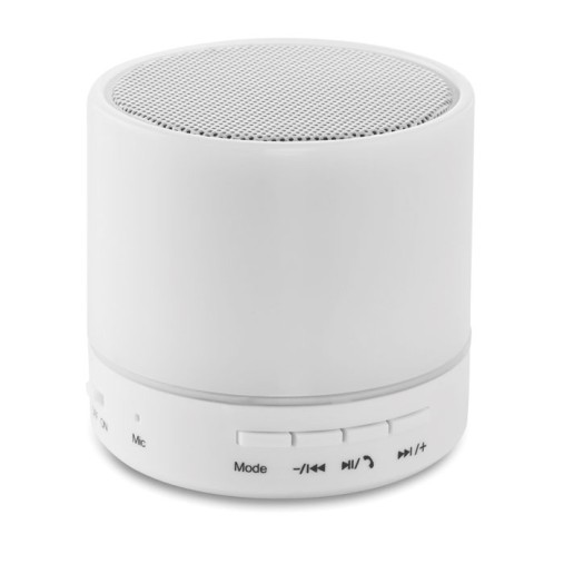 ROUND WHITE - Speaker wireless con LED Gadget.it