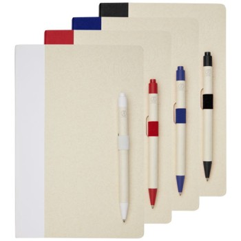 Set blocco note formato A5 e penna a sfera Dairy Dream realizzati con cartoni del latte riciclati Gadget.it