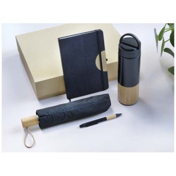 Set regalo con blocco note formato A5 con copertina rigida e penna a sfera Carmen Gadget.it