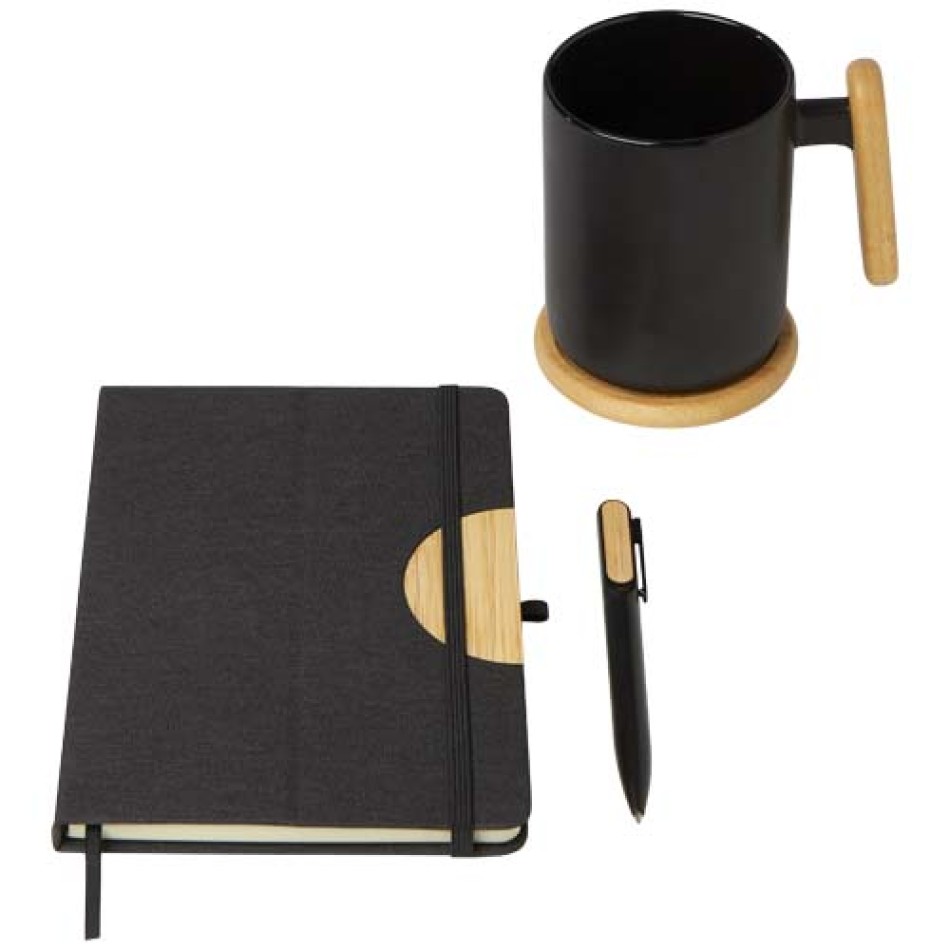 Set regalo con blocco note formato A5 con copertina rigida e penna a sfera Laura Gadget.it