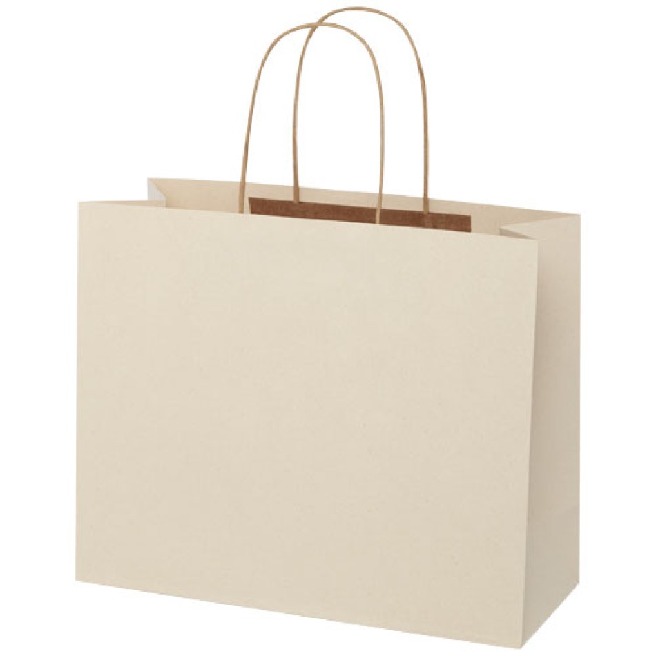 Shopper in carta da 150g/m2 realizzato con scarti agricoli con manici intrecciati - grande Gadget.it