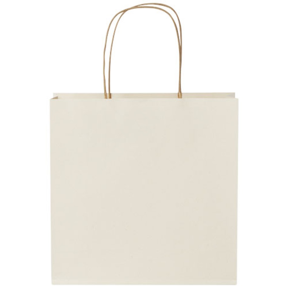 Shopper in carta da 150g/m2 realizzato con scarti agricoli con manici intrecciati - piccolo Gadget.it