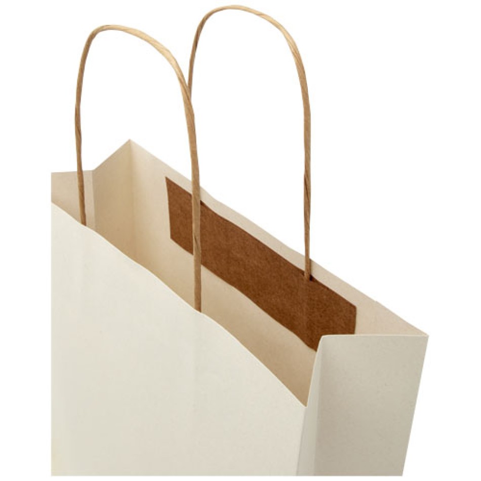 Shopper in carta da 150g/m2 realizzato con scarti agricoli con manici intrecciati - piccolo Gadget.it