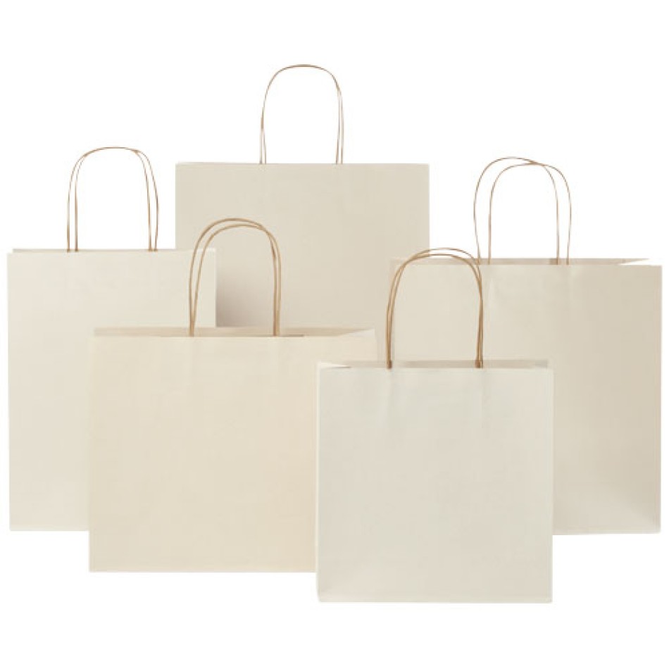 Shopper in carta da 150g/m2 realizzato con scarti agricoli con manici intrecciati - piccolo Gadget.it