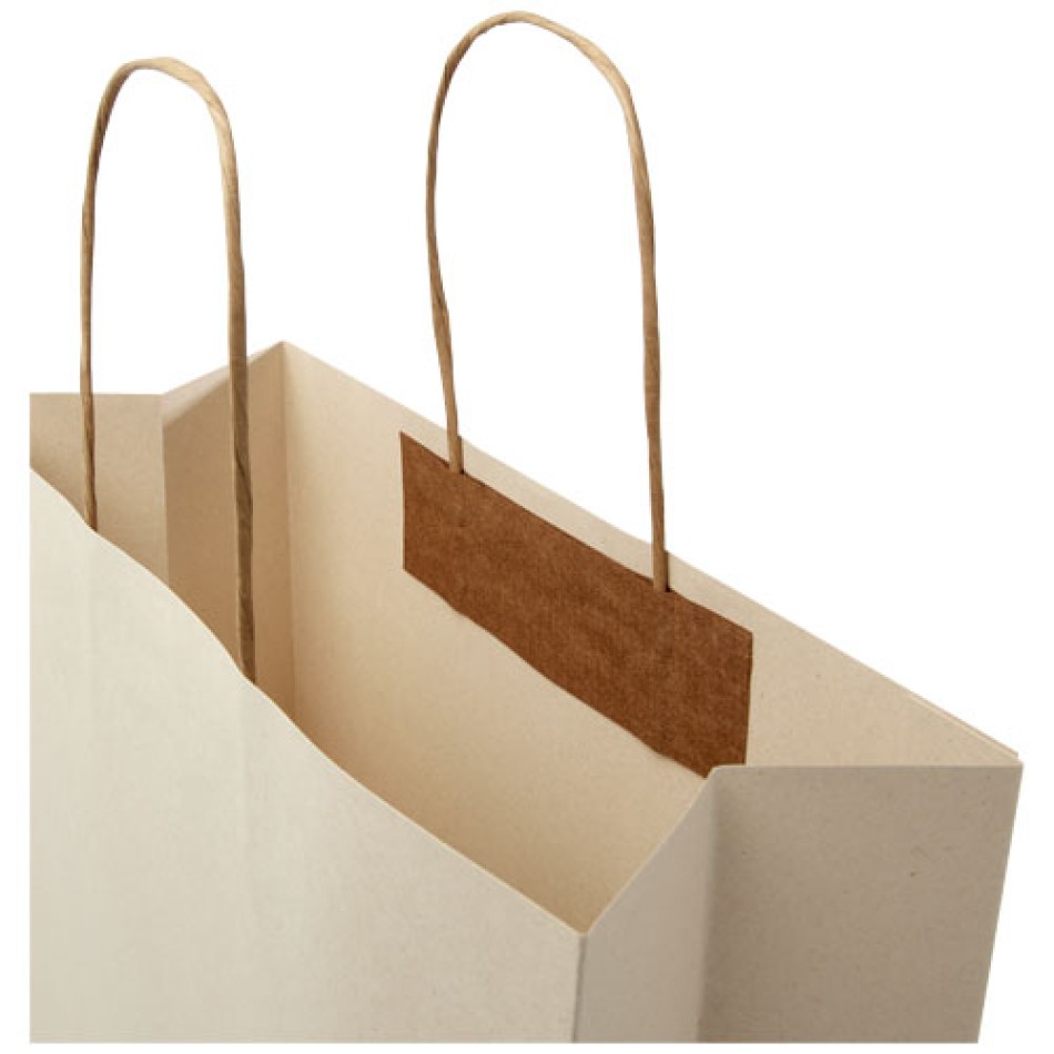 Shopper in carta da 150g/m2 realizzato con scarti agricoli con manici intrecciati - XL Gadget.it