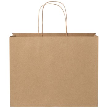 Shopper in carta kraft da 120g/m2 con manici intrecciati - grande Gadget.it