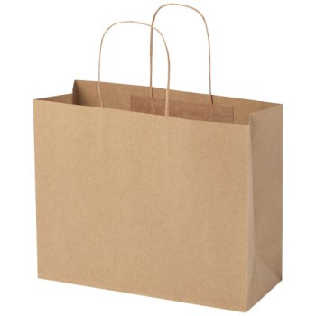 Shopper in carta kraft da 120g/m2 con manici intrecciati - grande Gadget.it