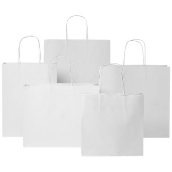 Shopper in carta kraft da 120g/m2 con manici intrecciati - grande Gadget.it