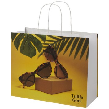 Shopper in carta kraft da 120g/m2 con manici intrecciati - grande Gadget.it