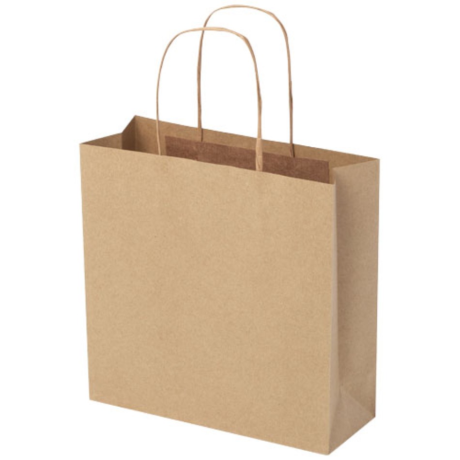 Shopper in carta kraft da 120g/m2 con manici intrecciati - piccolo Gadget.it