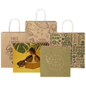 Shopper in carta kraft da 120g/m2 con manici intrecciati - piccolo Gadget.it