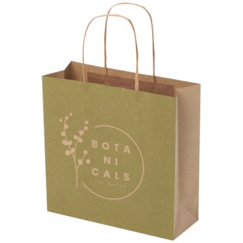 Shopper in carta kraft da 120g/m2 con manici intrecciati - piccolo Gadget.it