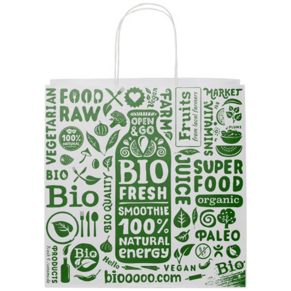 Shopper in carta kraft da 120g/m2 con manici intrecciati - XL  Gadget.it