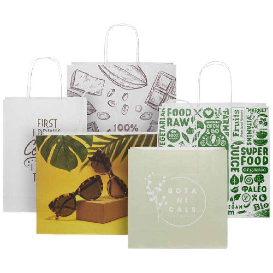 Shopper in carta kraft da 120g/m2 con manici intrecciati - XL  Gadget.it