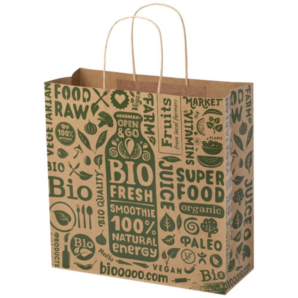 Shopper in carta kraft da 120g/m2 con manici intrecciati - XL  Gadget.it