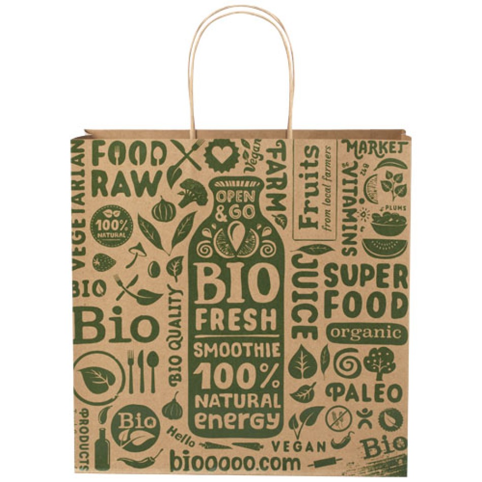 Shopper in carta kraft da 120g/m2 con manici intrecciati - XL  Gadget.it