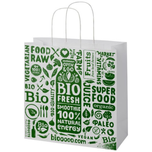 Shopper in carta kraft da 120g/m2 con manici intrecciati - XL  Gadget.it