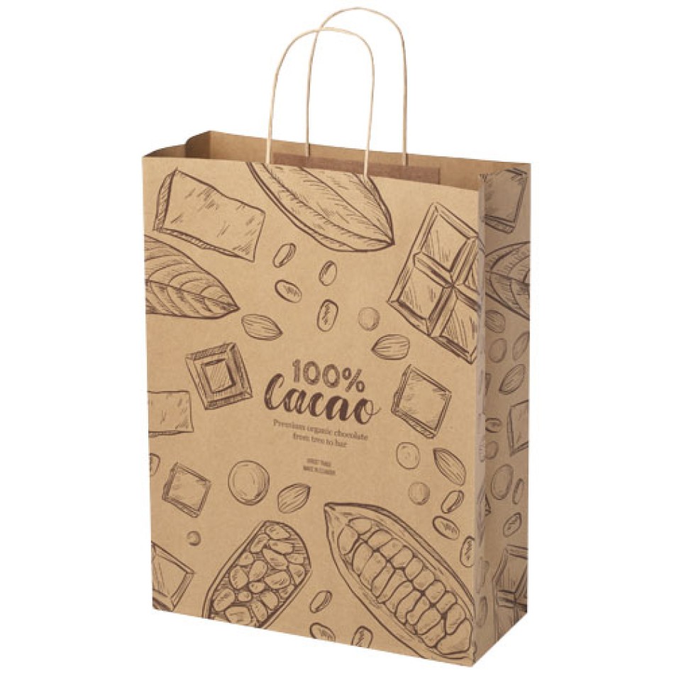 Shopper in carta Kraft da 120g/m2 con manici intrecciati - XXL Gadget.it