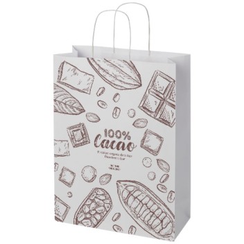 Shopper in carta Kraft da 120g/m2 con manici intrecciati - XXL Gadget.it