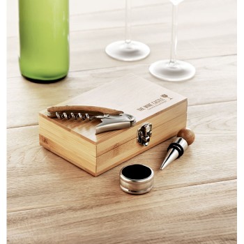 SONOMA - Set vino con scatola in bambu Gadget.it