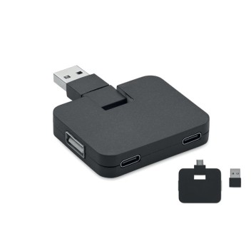 SQUARE-C - Hub USB a 4 porte Gadget.it