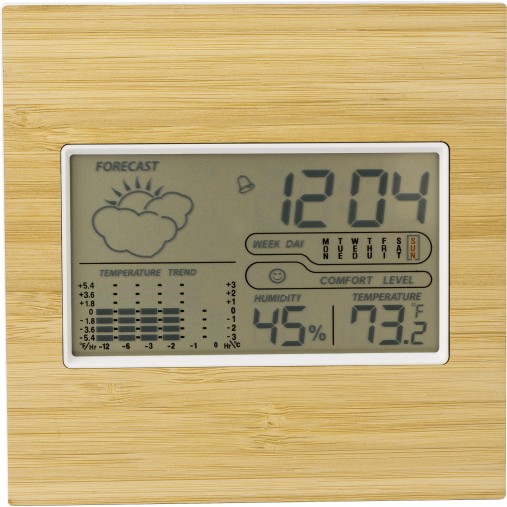 Stazione meteorologica in bamboo, ABS e vetro Lia Gadget.it