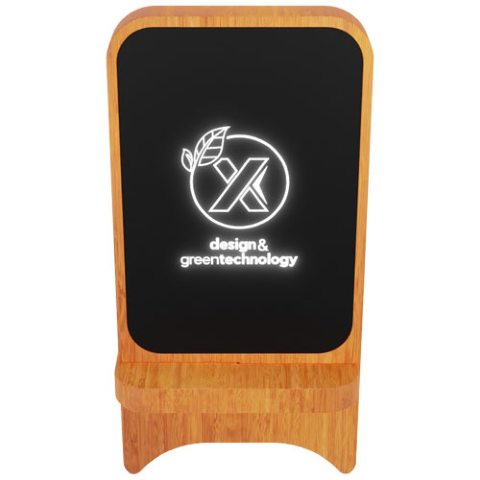 Supporto in legno wireless, luminoso, da 10 W SCX.design W16 Gadget.it