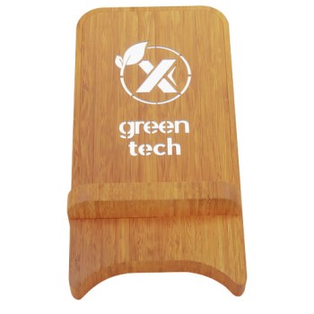 Supporto per telefono in legno con ricarica wireless da 10 W e logo luminoso SCX.design W26 Gadget.it