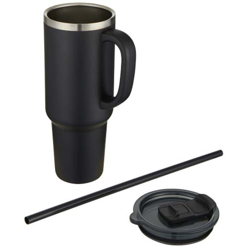 Tazza con isolamento sottovuoto in rame a doppia parete certificata RCS con cannuccia da 1200 ml Sydney Gadget.it