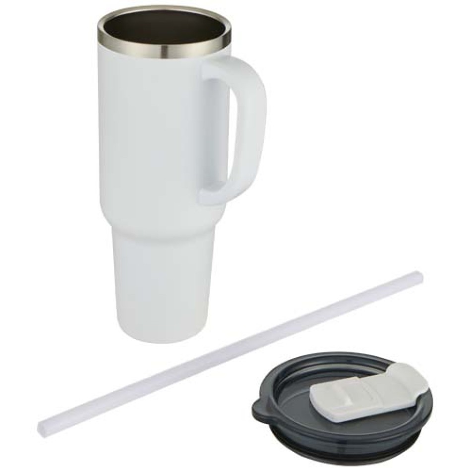 Tazza con isolamento sottovuoto in rame a doppia parete certificata RCS con cannuccia da 1200 ml Sydney Gadget.it