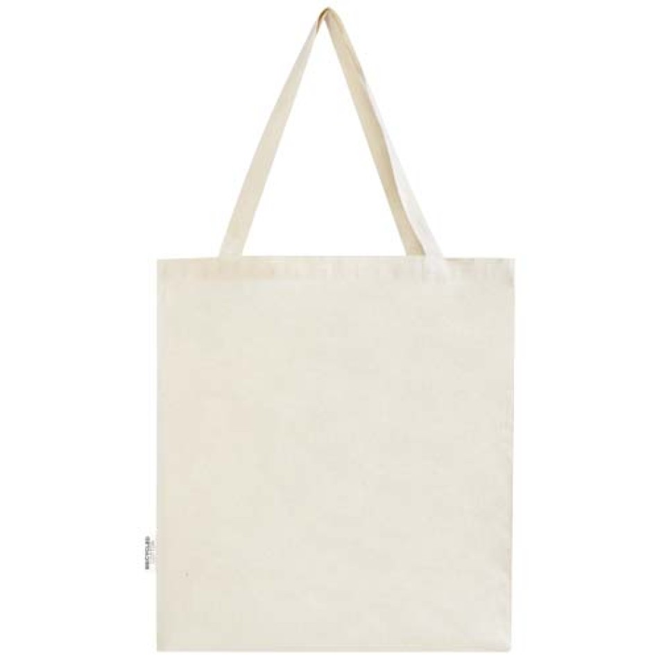 Tote bag a soffietto in cotone riciclato certificato GRS da 140 g/m² Madras Gadget.it