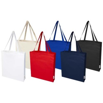 Tote bag a soffietto in cotone riciclato certificato GRS da 140 g/m² Madras Gadget.it