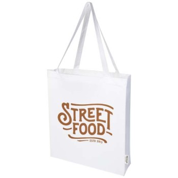 Tote bag a soffietto in cotone riciclato certificato GRS da 140 g/m² Madras Gadget.it