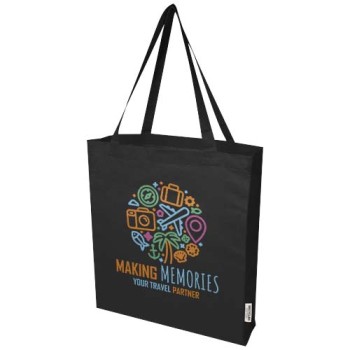 Tote bag a soffietto in cotone riciclato certificato GRS da 140 g/m² Madras Gadget.it