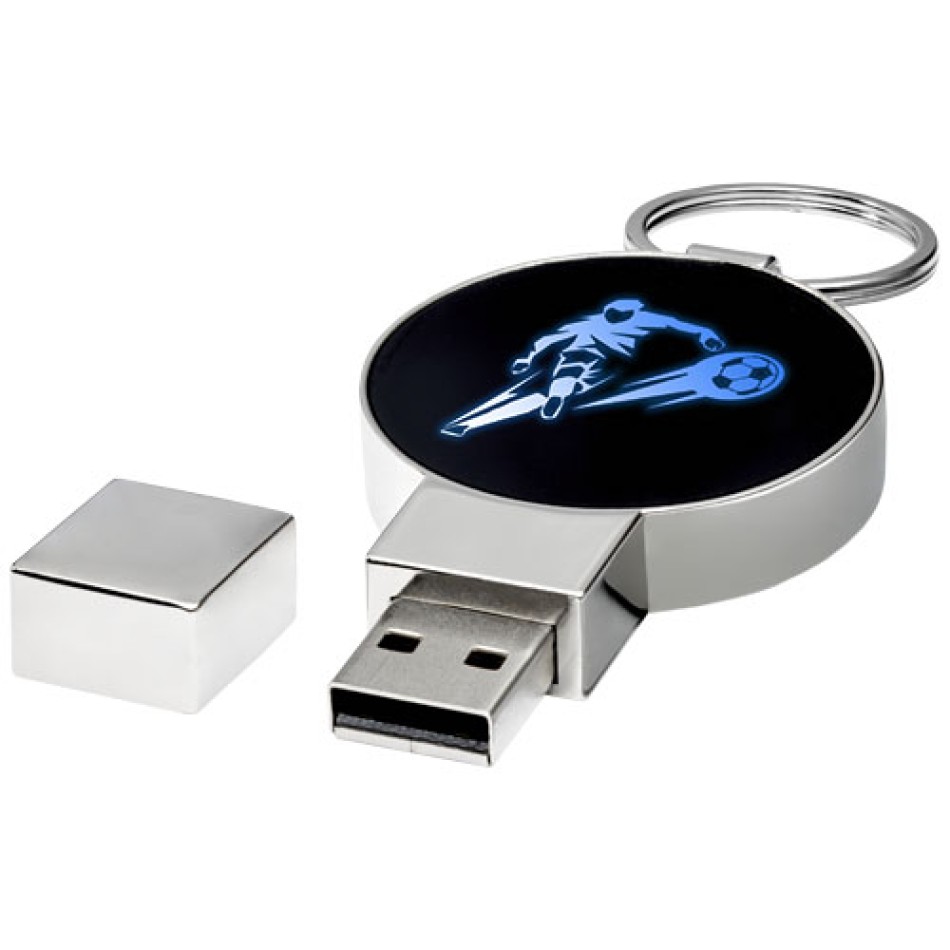 USB rotonda con logo luminoso Gadget.it