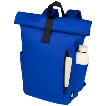 Zaino con chiusura arrotolabile per portatile da 15,6" in PET riciclato certificato GRS Byron 18L Gadget.it