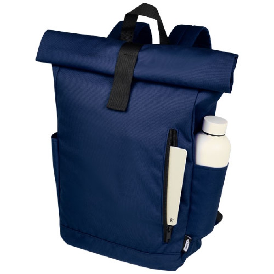 Zaino con chiusura arrotolabile per portatile da 15,6" in PET riciclato certificato GRS Byron 18L Gadget.it