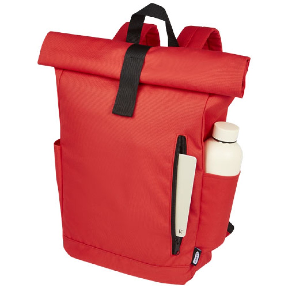 Zaino con chiusura arrotolabile per portatile da 15,6" in PET riciclato certificato GRS Byron 18L Gadget.it