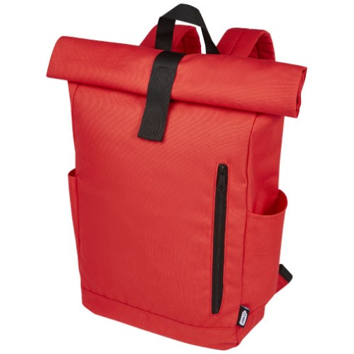 Zaino con chiusura arrotolabile per portatile da 15,6" in PET riciclato certificato GRS Byron 18L Gadget.it