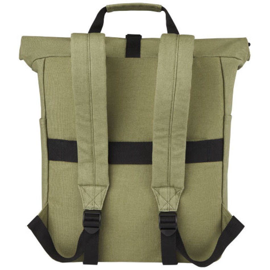 Zaino rolltop per portatile da 15" in canvas riciclato certificato GRS Joey - 15L Gadget.it