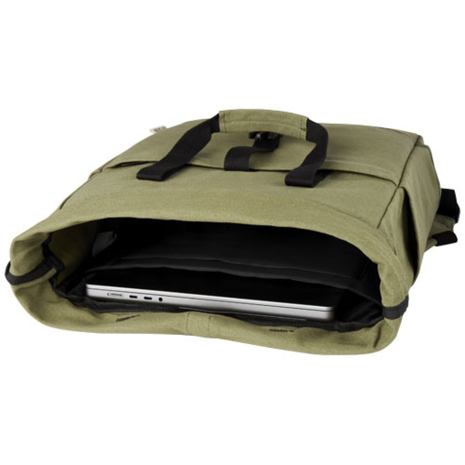 Zaino rolltop per portatile da 15" in canvas riciclato certificato GRS Joey - 15L Gadget.it