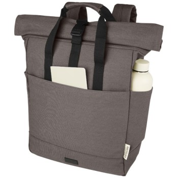 Zaino rolltop per portatile da 15" in canvas riciclato certificato GRS Joey - 15L Gadget.it