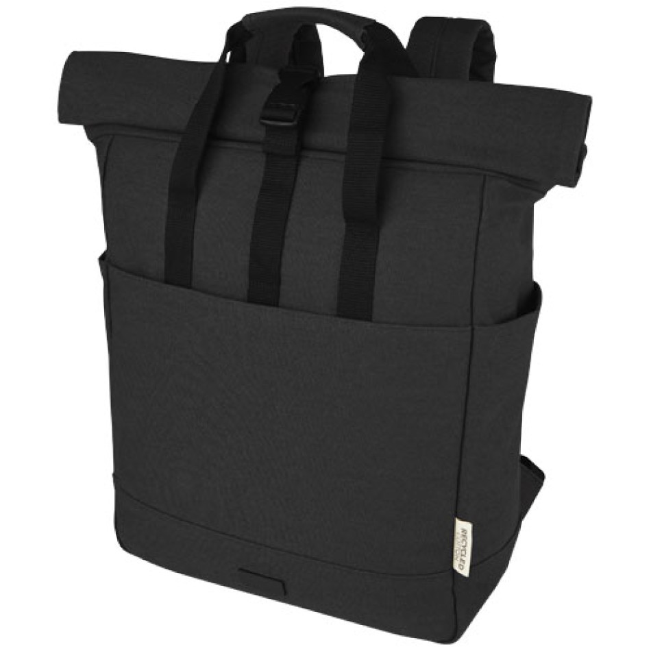 Zaino rolltop per portatile da 15" in canvas riciclato certificato GRS Joey - 15L Gadget.it