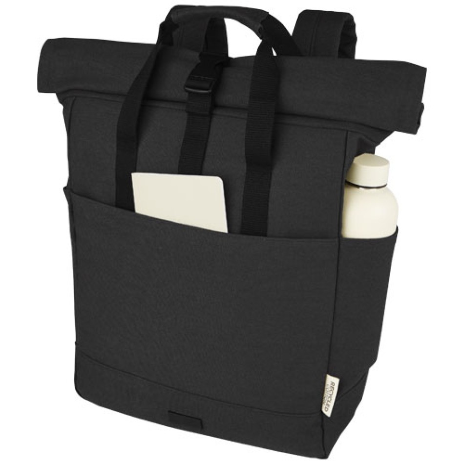 Zaino rolltop per portatile da 15" in canvas riciclato certificato GRS Joey - 15L Gadget.it